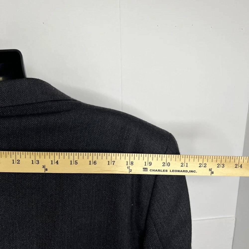Joseph & Feiss‎ Blazer Jacket 43R Black Gray Herringbone Lambswool Work Office
